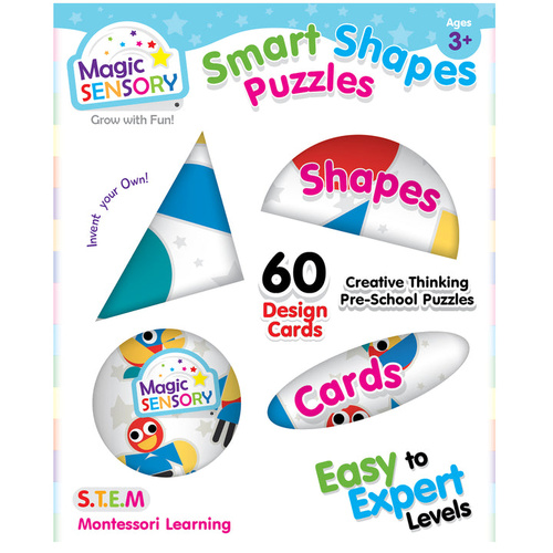 Magic Sensory Smart Shapes Puzzles 60 Cards for Ages 3+