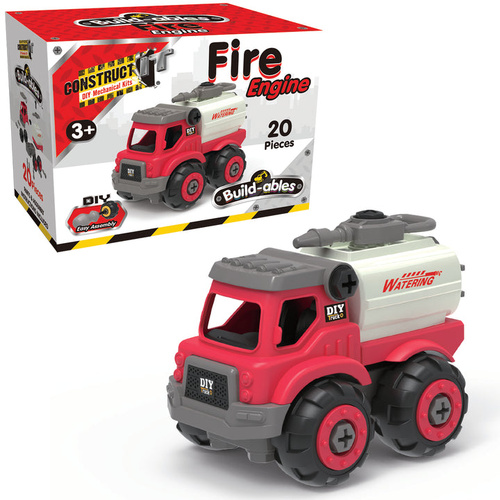 Construct It Build-ables Fire Engine DIY Easy Assembly 20 Pieces