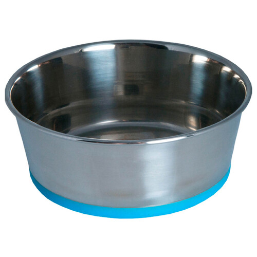 Rogz Slurp Stainless Steel Non-Skid Dog Bowl Blue Large