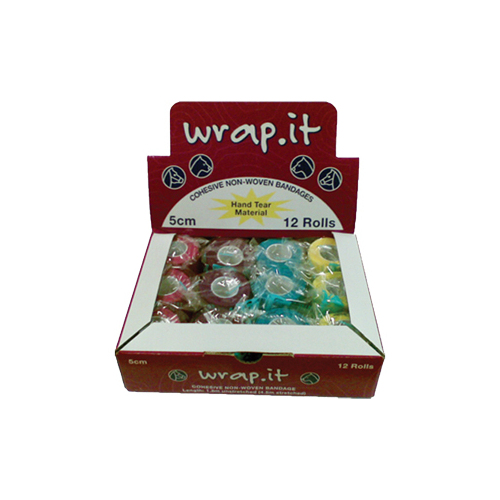 Wrap It Cohesive Non-Woven Bandages 12 Rolls 5cm x 4.5m