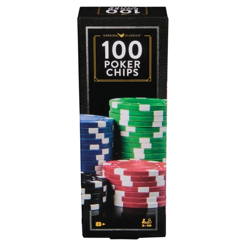 Cardinal Classic 100-Piece Poker Chips incl Plastic Tray 2-10 Players Ages 8+