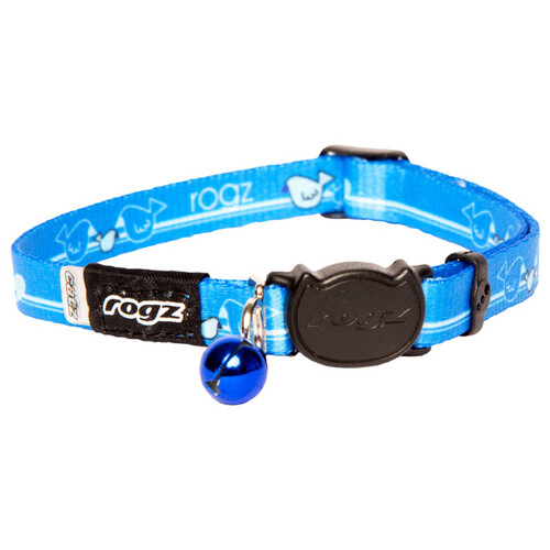 Rogz Kiddycat Safeloc Polyester Cat Collar Royal Birds 11mm