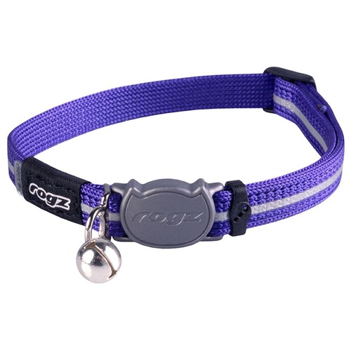 Rogz Alleycat Adjustable Safeloc Cat Collar Purple 11mm