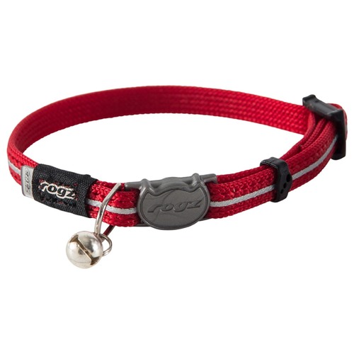 Rogz Alleycat Adjustable Safeloc Cat Collar Red 8mm