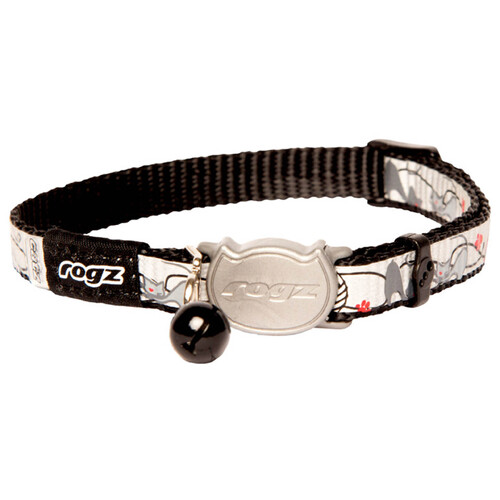 Rogz ReflectoCat Reflective Safeloc Cat Collar Black Cat 11mm