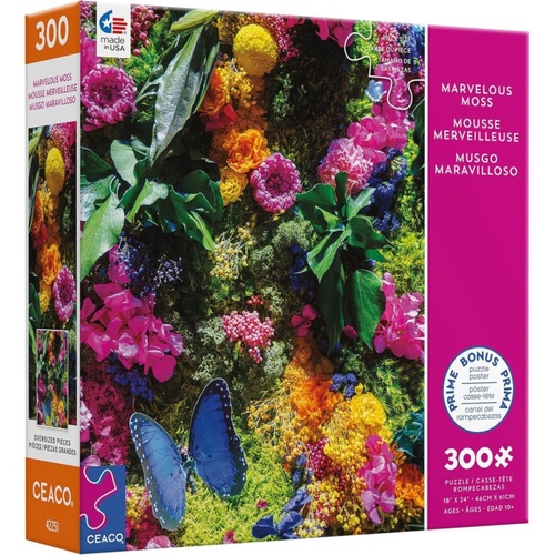 Ceaco Marvelous Moss Butterfly Jigsaw Puzzle XL 300 Pieces