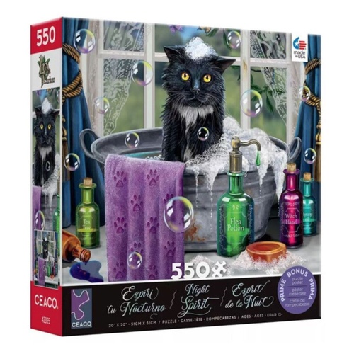 Ceaco Night Spirit Kitten Bath Jigsaw Puzzle 550 Pieces