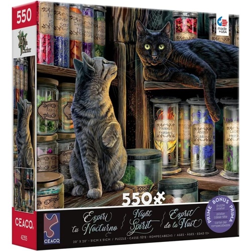 Ceaco Night Spirit Potion Cats Jigsaw Puzzle 550 Pieces