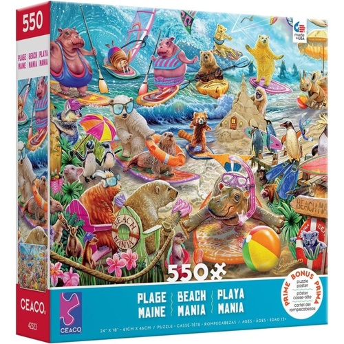 Ceaco Beach Mania Jigsaw Puzzle incl Poster 550 Pieces