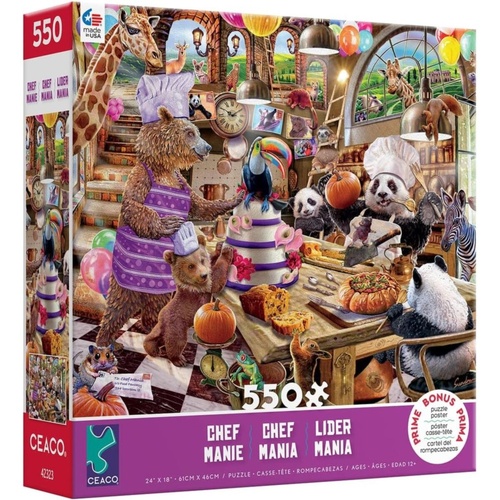 Ceaco Chef Mania Jigsaw Puzzle incl Poster 550 Pieces