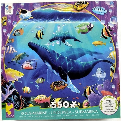 Ceaco Undersea Humpback Whales Jigsaw Puzzle 550 Pieces