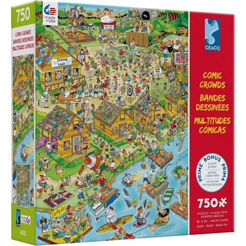 Ceaco Comic Crowds Campsite Jigsaw Puzzle 750 Pieces