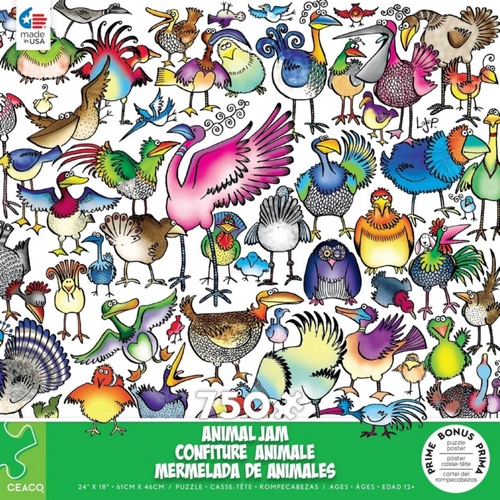 Ceaco Animal Jam Birds Galore Jigsaw Puzzle 750 Pieces