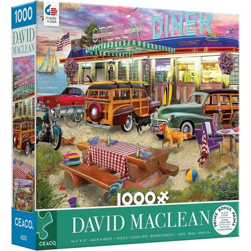Ceaco Cities Beach Diner Jigsaw Puzzle 1000 Pieces