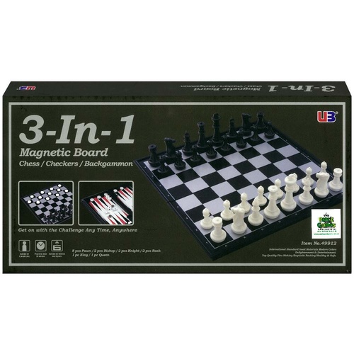CHESS/CHECKERS 3-in-1 MAGN.14" (CHS001806)