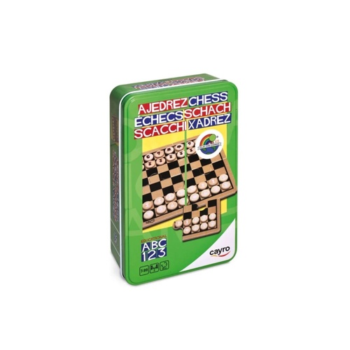 Cayro Wooden Chess in Metal Box Board Game 2-Players Ages 7+