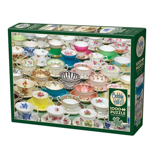 Cobble Hill Tea Cups Jigsaw Puzzle incl Poster 1000 Pieces