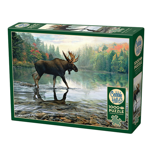 Cobble Hill Moose Crossing Jigsaw Puzzle incl Poster 1000 Pieces