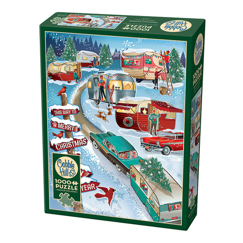 Cobble Hill Christmas Campers Jigsaw Puzzle incl Poster 1000 Pieces