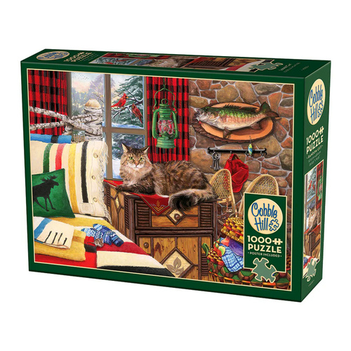 Cobble Hill Lodge Cat Jigsaw Puzzle incl Poster 1000 Pieces (COB40253)