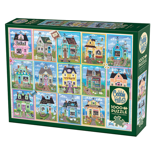 Cobble Hill Seaside Shops Jigsaw Puzzle incl Poster 1000 Pieces