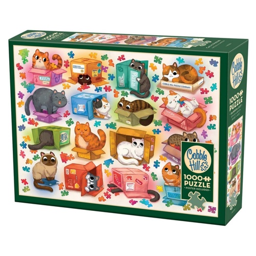 Cobble Hill Cats vs Puzzles Jigsaw Puzzle incl Poster 1000 Pieces
