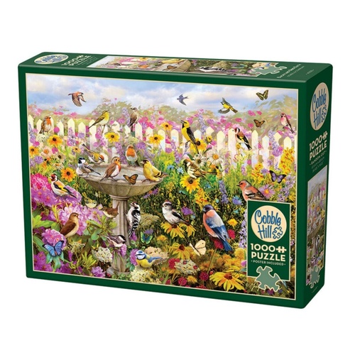 Cobble Hill Backyard Bird Bath Jigsaw Puzzle incl Poster 1000 Pieces
