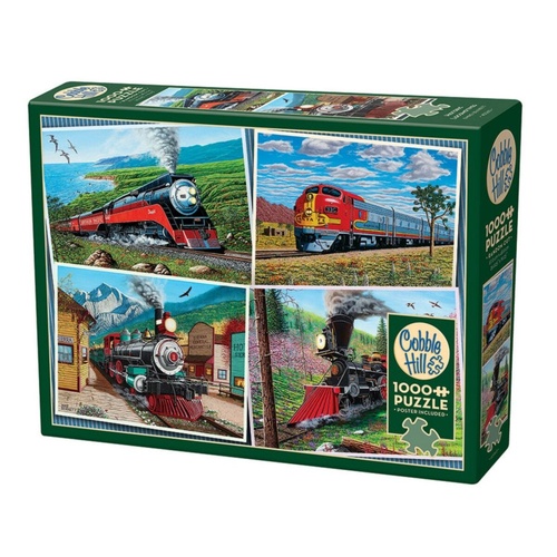 Cobble Hill Historic Locomotives Jigsaw Puzzle incl Poster 1000 Pieces