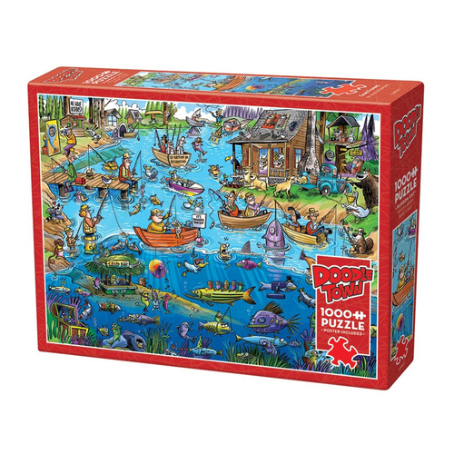 Cobble Hill Doodletown Gone Fishing Jigsaw Puzzle 1000 Piece (COB44503)