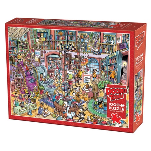 Cobble Hill DoodleTown: Bookshop Bedlam Jigsaw Puzzle 1000 Pieces