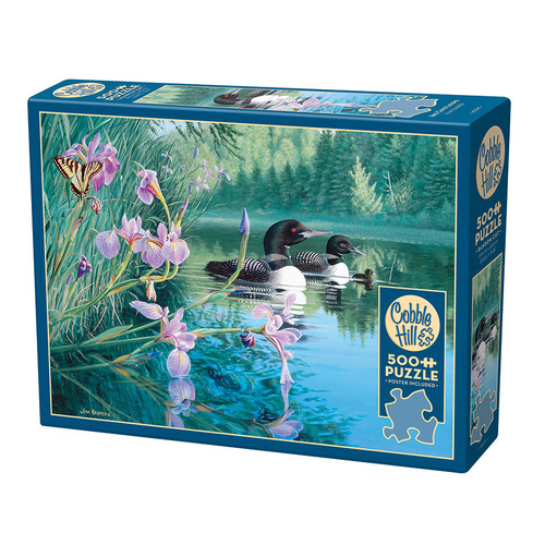 Cobble Hill Iris Cove Loons Jigsaw Puzzle incl Poster 500 Pieces