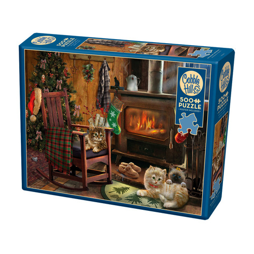 Cobble Hill Kittens by the Stove Jigsaw Puzzle incl Poster 500pcs (COB45048)