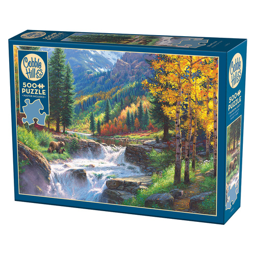Cobble Hill Bear Falls Adult Jigsaw Puzzle incl Poster 500 Pieces