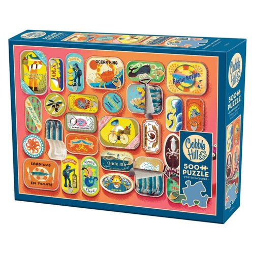 Cobble Hill Sardines & Friends Jigsaw Puzzle incl Poster 500 Pieces