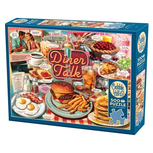 Cobble Hill Diner Talk Adult Jigsaw Puzzle incl Poster 500 Pieces