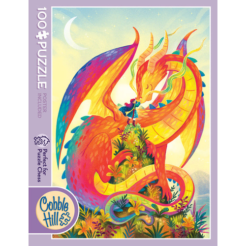Cobble Hill Rainbow Dragon Jigsaw Puzzle incl Poster 100 Pieces