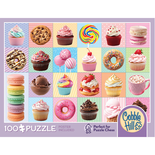 Cobble Hill Yum Yums Adult Jigsaw Puzzle incl Poster 100 Pieces