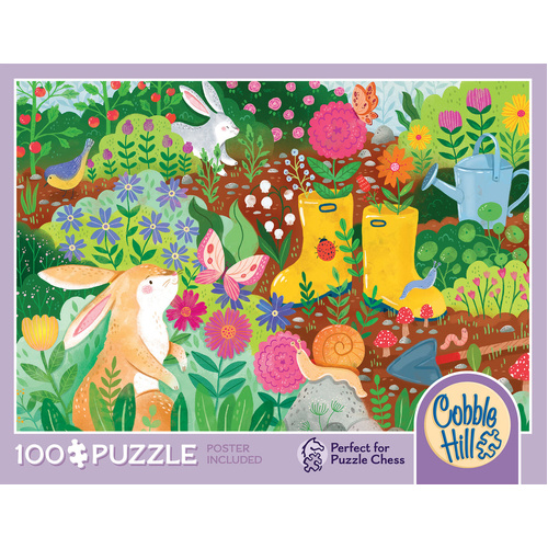 Cobble Hill Rabbit Garden Jigsaw Puzzle incl Poster 100 Pieces