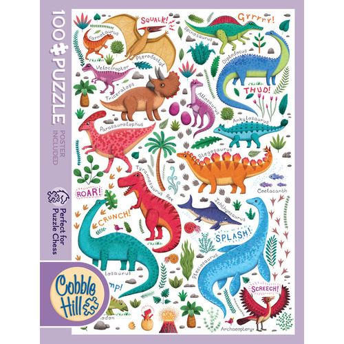Cobble Hill Rawr! Adult Jigsaw Puzzle incl Poster 100 Pieces
