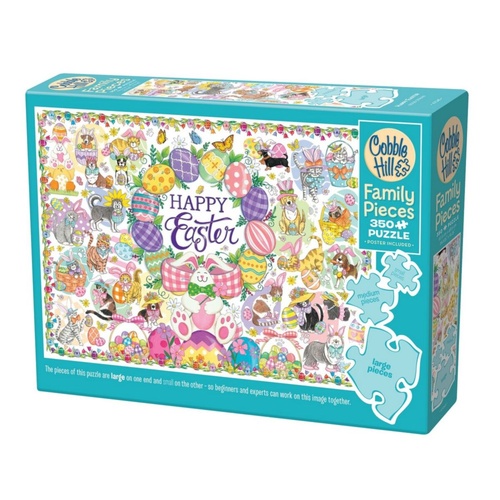 Cobble Hill Happy Easter Family Pieces Jigsaw Puzzle incl Poster 350pc