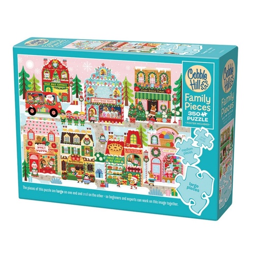 Cobble Hill Tinsel Town Family Pieces Jigsaw Puzzle incl Poster 350pcs
