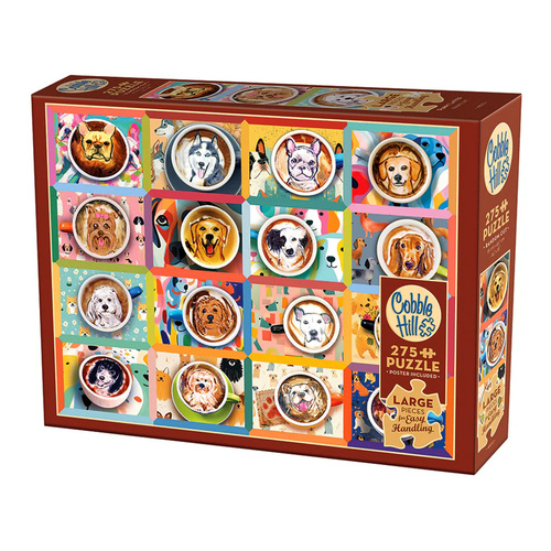 Cobble Hill Puppy Lattes Large Pieces Jigsaw Puzzle 275 Piece (COB48032)