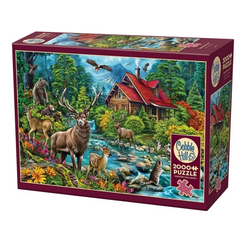 Cobble Hill Red-Roofed Cabin Jigsaw Puzzle 2000 Pieces