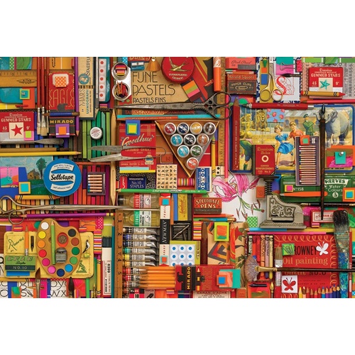 Vintage Art Supplies 2000pcs by Cobble Hill Jigsaw Puzzle Game Toys COB89009