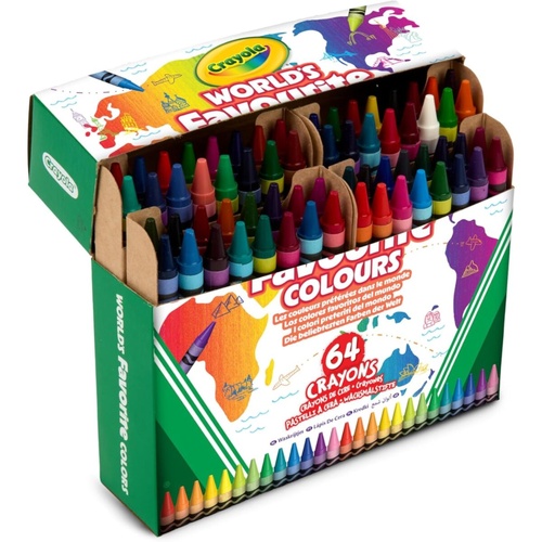 Crayola World's Favorite Colors Crayons for Kids Assorted 64 Count