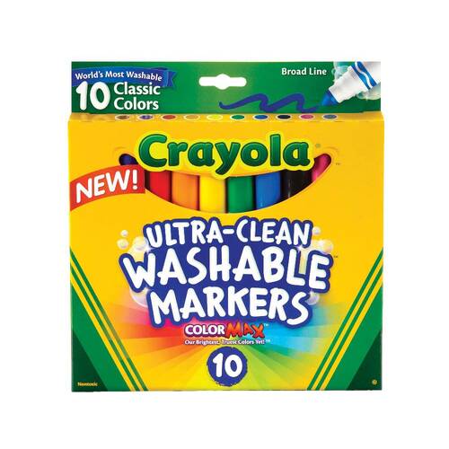 Crayola Ultra-Clean Washable Markers Classic Colors 10 Pack (CRA58-7851)