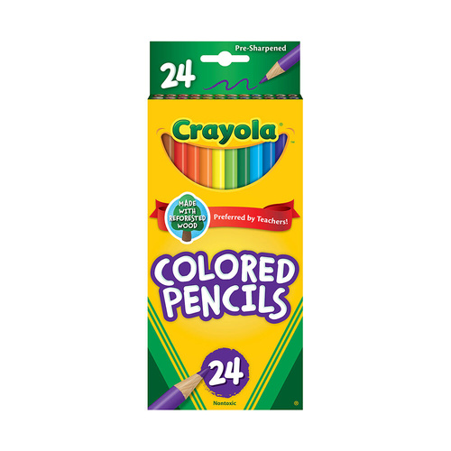 Crayola Colored Pencils Pre-Sharpened for Children Ages 5+ 24 Pack