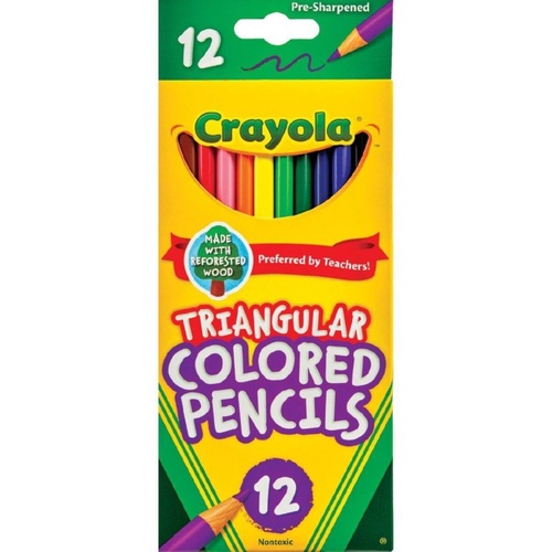 Crayola Triangular Colored Pencils Pre-Sharpened 12 Pack