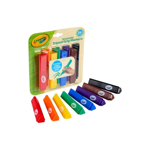 Crayola Washable Tripod Grip Markers Non-Toxic 8 Pack