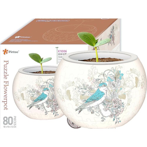 3D FLOWERPOT BIRDS & FLOWERS (CUBK1006)